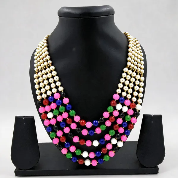 White_And_Multicolor_Layered_Necklace_Alloy_For_Unisex_Pack_Of_1