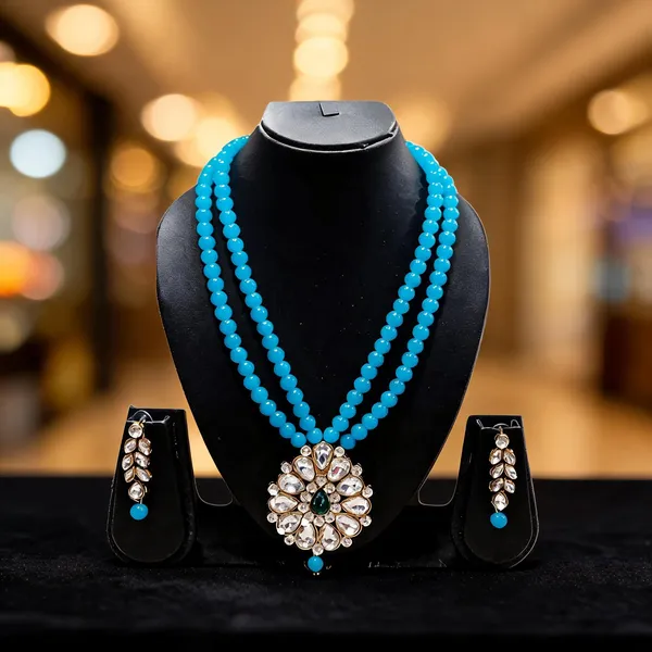 Blue_And_Silver_Jewellery_Set_Alloy_For_Women_Pack_Of_1
