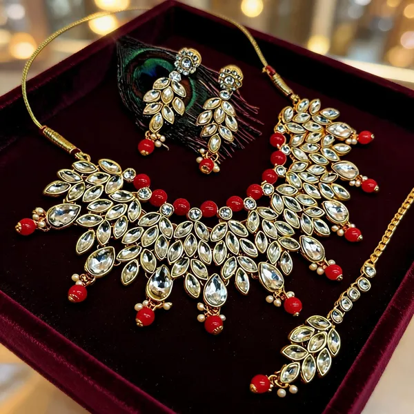 Red_And_White_Jewellery_Set_Alloy_For_Women_Pack_Of_1