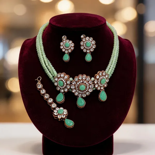 Green_Jewellery_Set_Alloy_For_Women_Pack_Of_1