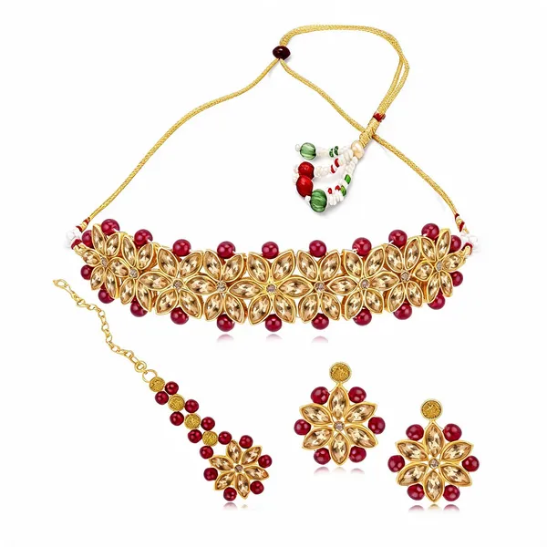 Maroon_And_Gold_Jewellery_Set_Alloy_For_Women_Pack_Of_1
