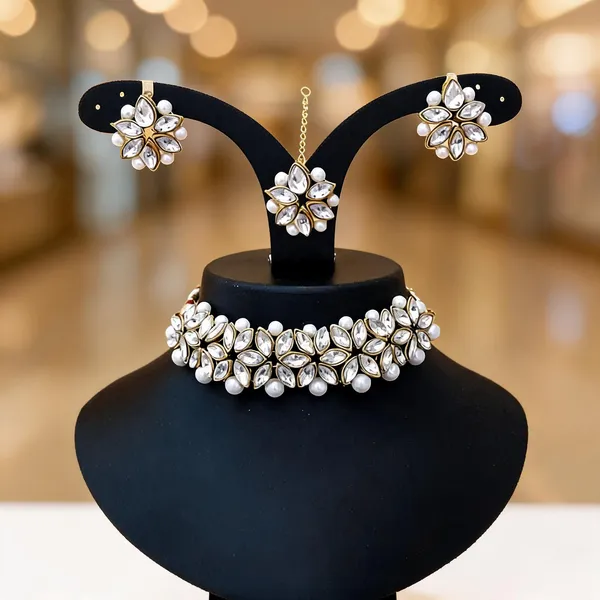 White_Jewellery_Set_Alloy_For_Women_Pack_Of_1