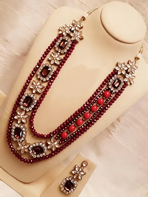 Maroon_Jewellery_Set_Alloy_For_Women_Pack_Of_1