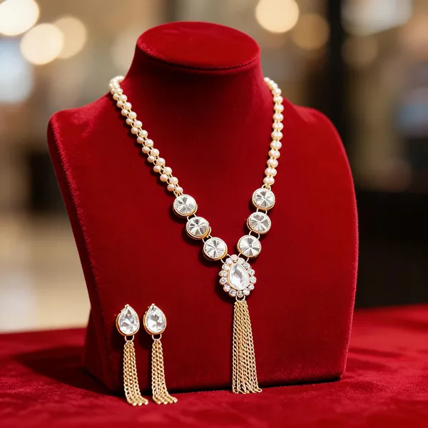 White_Jewellery_Set_Alloy_For_Women_Pack_Of_1