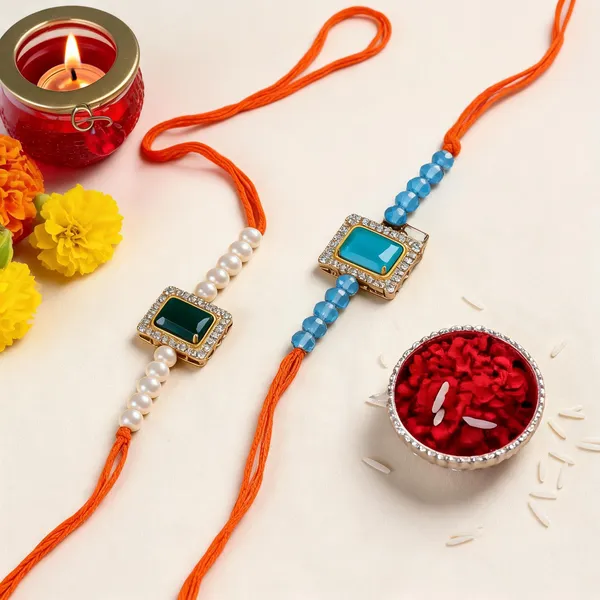 Multicolor_Rakhi,_Bracelet,_Chawal_Roli_Pack_Alloy_For_Brother_And_Sister-In-Law_Pack_Of_2