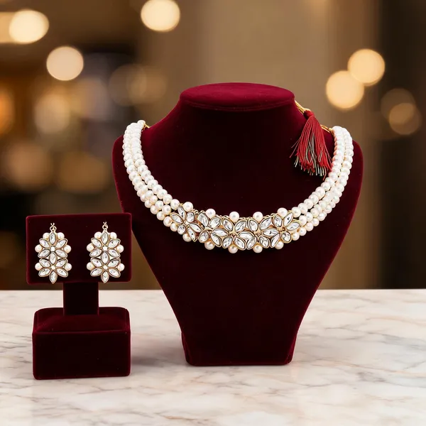 White_Jewellery_Set_Alloy_For_Women_Pack_Of_1