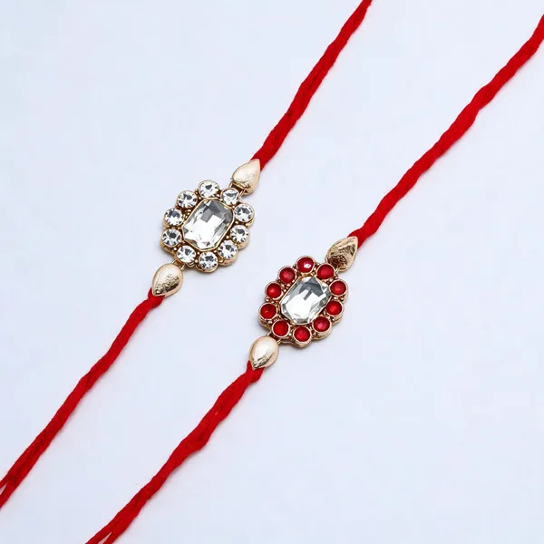 White_And_Red_Rakhi_Alloy_For_Brother_And_Sister-In-Law_Pack_Of_2