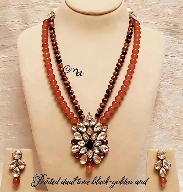 Orange_And_Brown_Jewellery_Set_Alloy_For_Women_Pack_Of_1