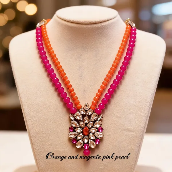 Pink_And_Orange_Jewellery_Set_Alloy_For_Women_Pack_Of_1