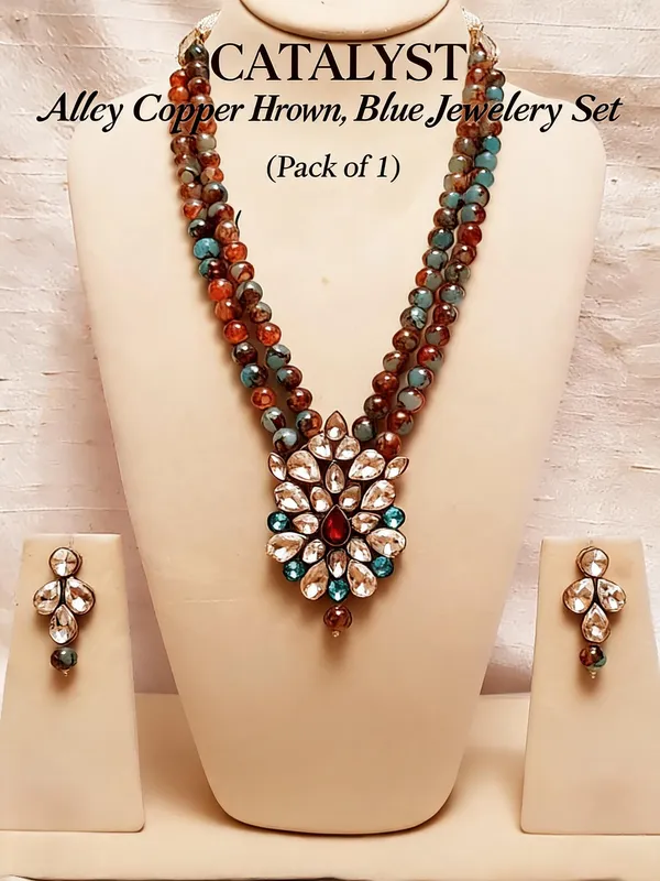 Brown_And_Blue_Jewellery_Set_Alloy_For_Women_Pack_Of_1