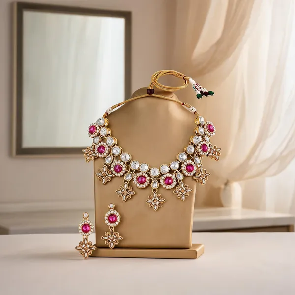 Dark_Pink_Choker_Alloy_For_Women_Pack_Of_1