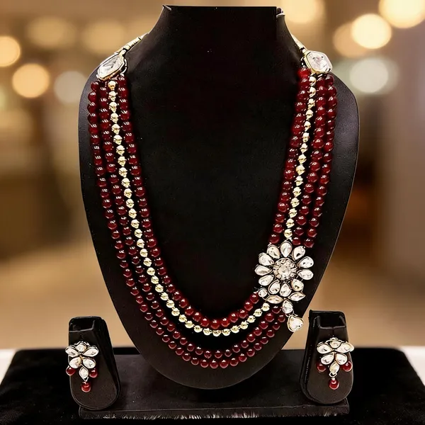 Maroon_And_Gold_Jewellery_Set_Alloy_For_Women_Pack_Of_1