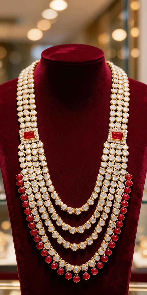 White_And_Red_Layered_Necklace_Alloy_For_Unisex_Pack_Of_1