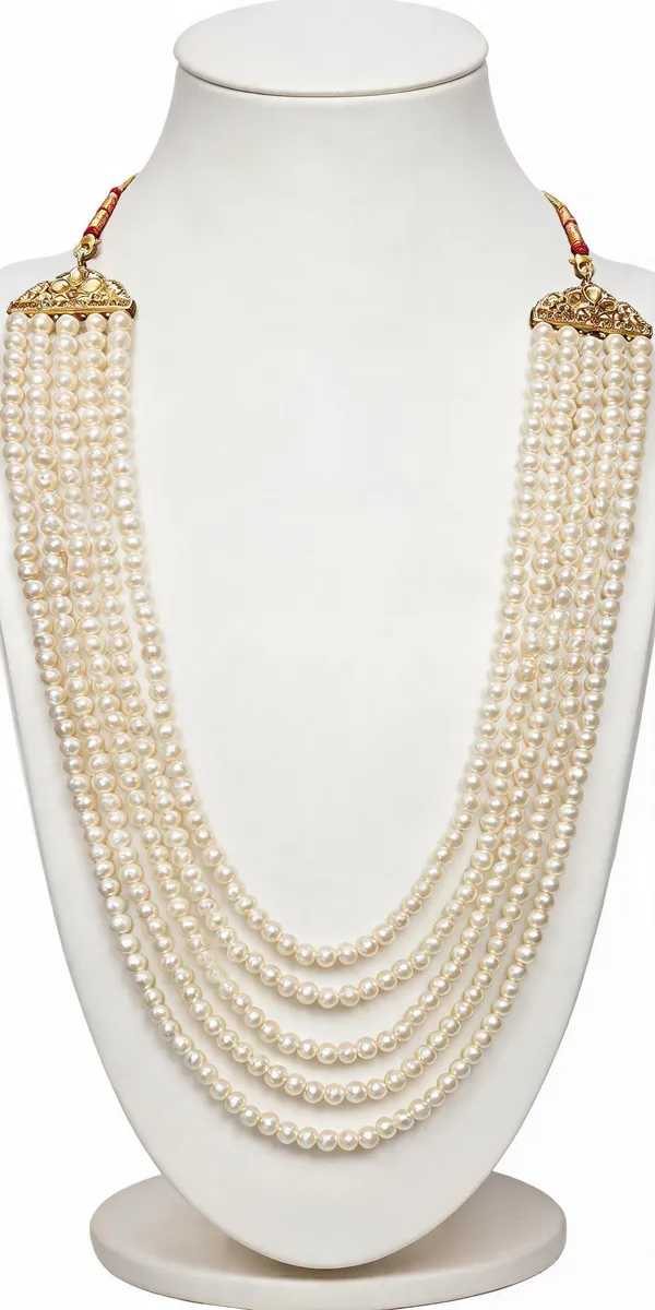 White_Layered_Necklace_Alloy_For_Unisex_Pack_Of_1