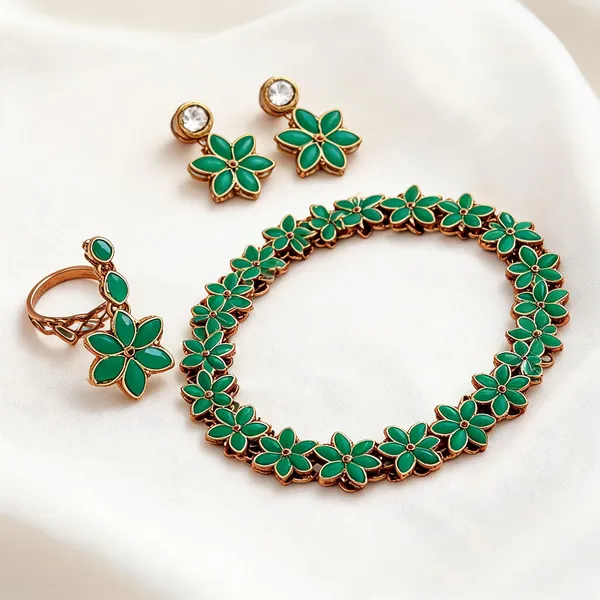 Green_Jewellery_Set_Alloy_For_Women_Pack_Of_1