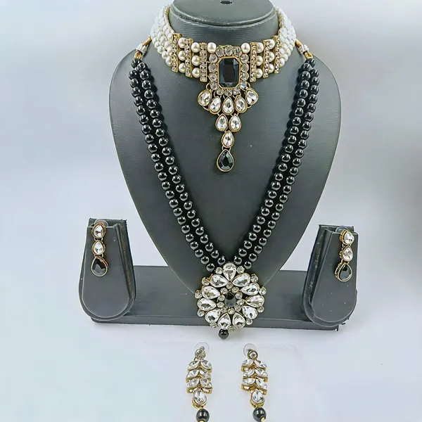 Black_And_White_Jewellery_Set_Alloy_For_Women_Pack_Of_1