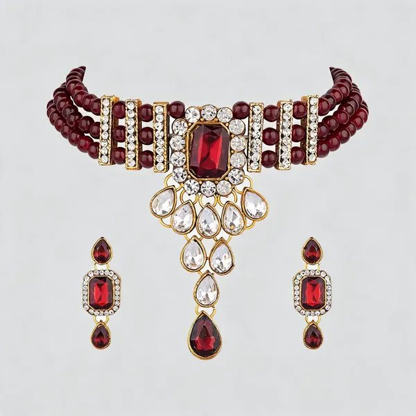 Maroon_Jewellery_Set_Alloy_For_Women_Pack_Of_1