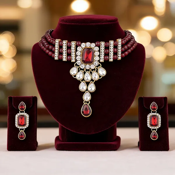 Maroon_Jewellery_Set_Alloy_For_Women_Pack_Of_1
