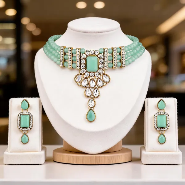 Green_Jewellery_Set_Alloy_For_Women_Pack_Of_1