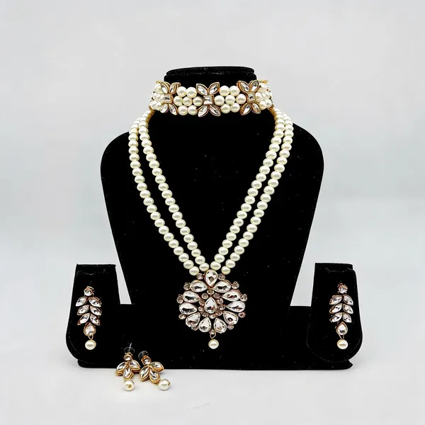 White_Jewellery_Set_Alloy_For_Women_Pack_Of_1
