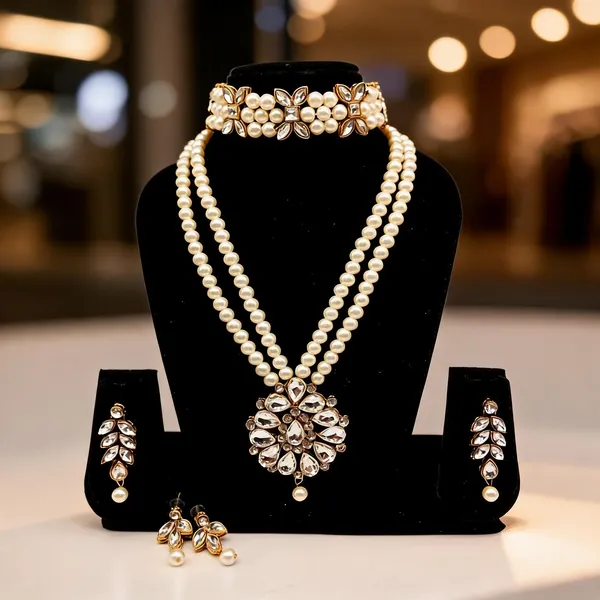 White_Jewellery_Set_Alloy_For_Women_Pack_Of_1