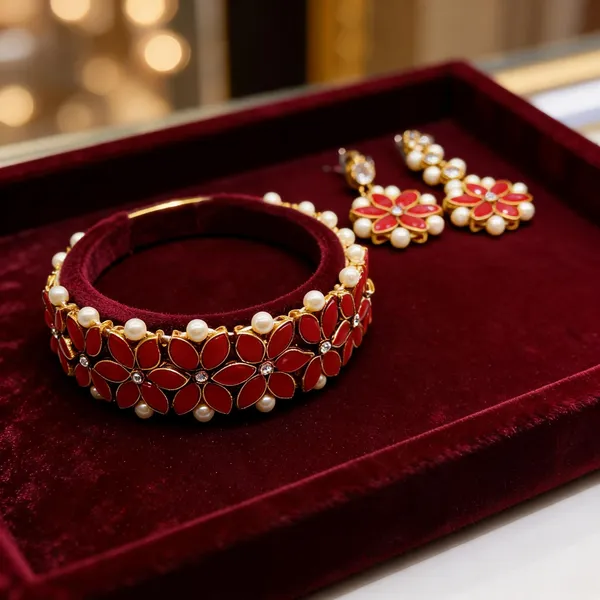 Red_And_White_Jewellery_Set_Alloy_For_Women_Pack_Of_1