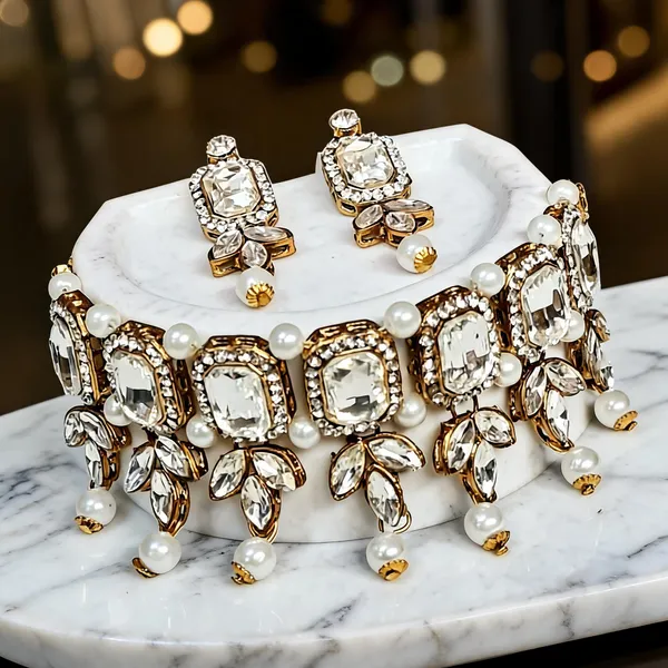 White_Jewellery_Set_Alloy_For_Women_Pack_Of_1