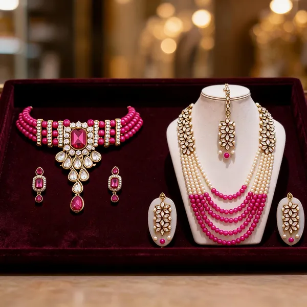 Pink_And_White_Jewellery_Set_Alloy_For_Women_Pack_Of_1
