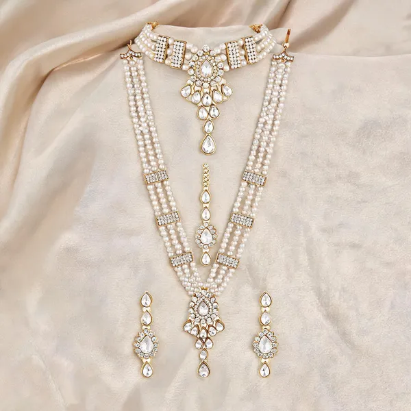 White_And_Gold_Jewellery_Set_Alloy_For_Women_Pack_Of_1