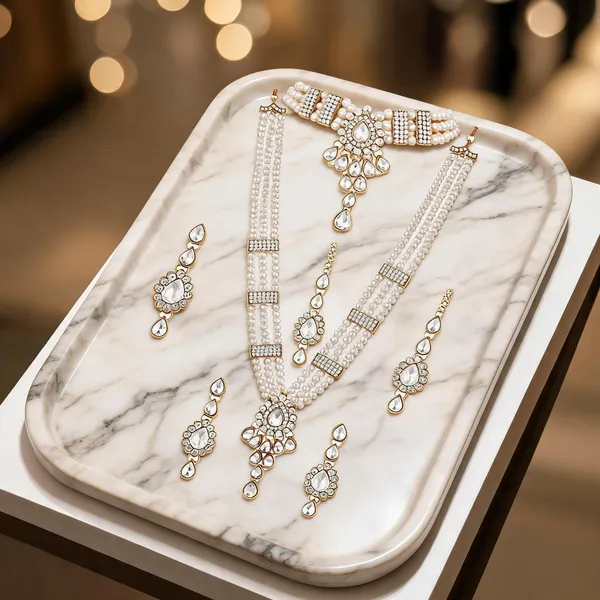 White_And_Gold_Jewellery_Set_Alloy_For_Women_Pack_Of_1