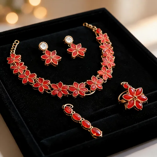 Red_Jewellery_Set_Alloy_For_Women_Pack_Of_1