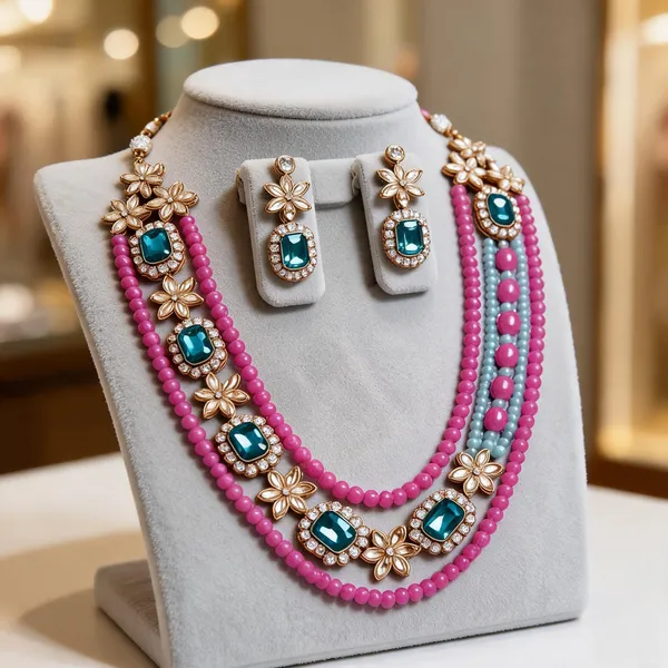 Pink_And_Blue_Jewellery_Set_Alloy_For_Women_Pack_Of_1