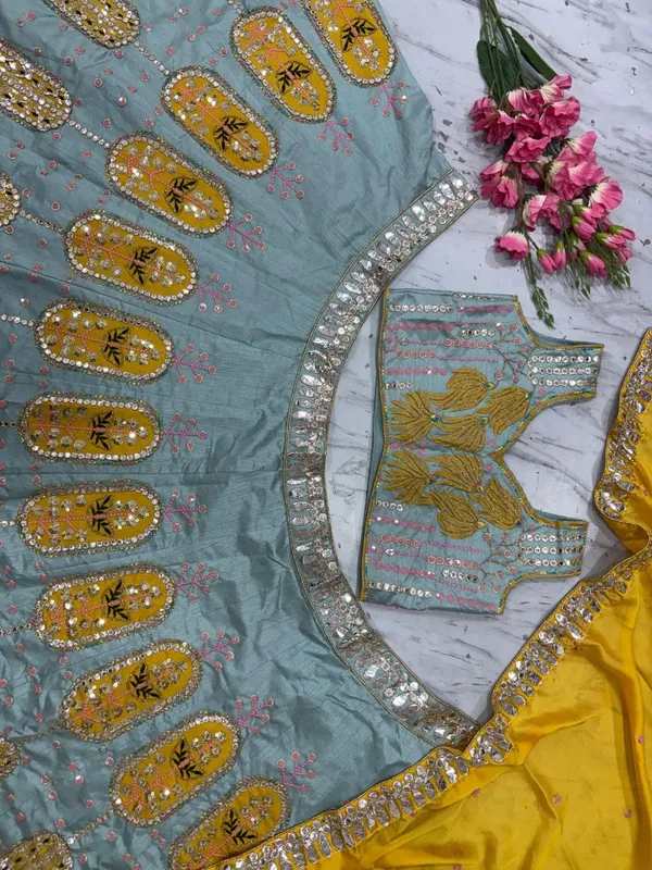 Sky_Blue_And_Yellow_Cotton_Embroidered_Lehenga_Choli_For_Women
