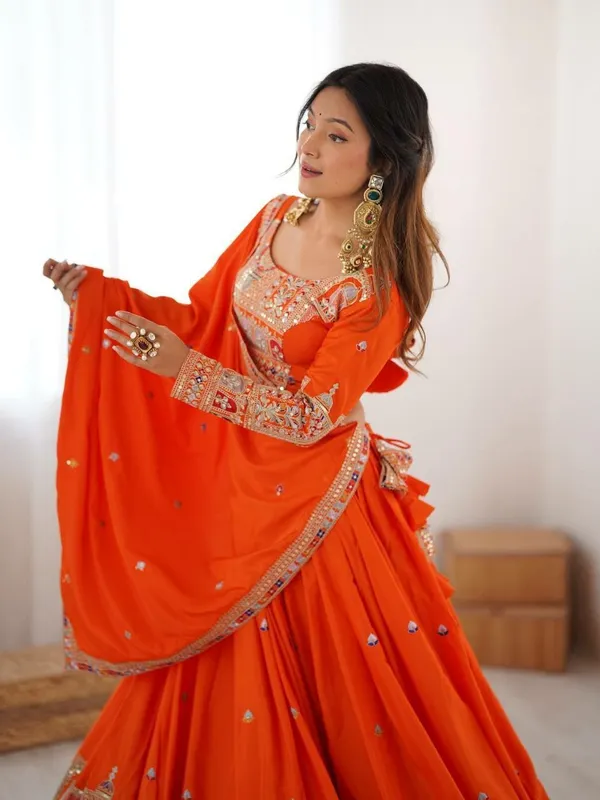 Orange_Cotton_Embroidered_Lehenga_Choli_For_Women