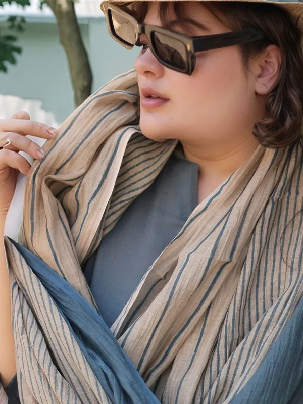 Dark_Grey_Cotton_Straight_Kurta_Set_With_Striped_Dupatta_For_Women