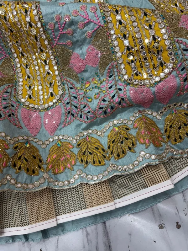 Sky_Blue_And_Yellow_Cotton_Embroidered_Lehenga_Choli_For_Women
