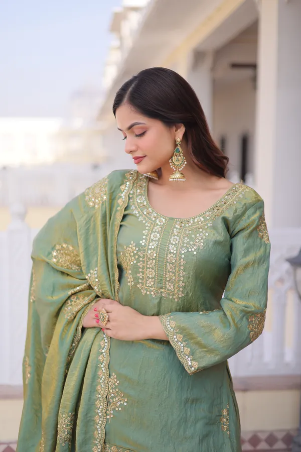 Green_Cotton_Golden_Sequin_Embroidered_Salwar_Suit_For_Women