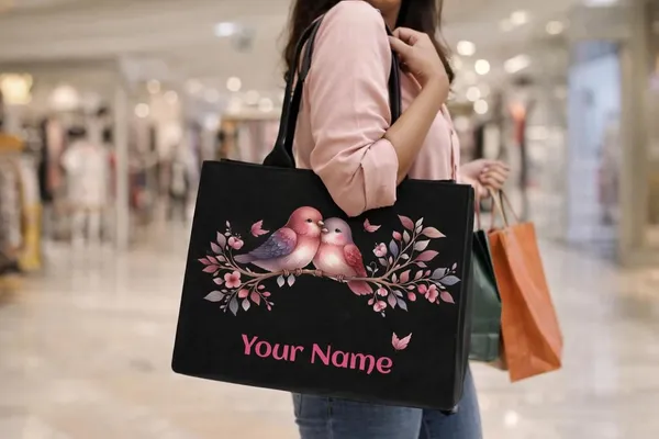 Black_Personalised_Floral_Tote_Bag_With_Laptop_Compartment
