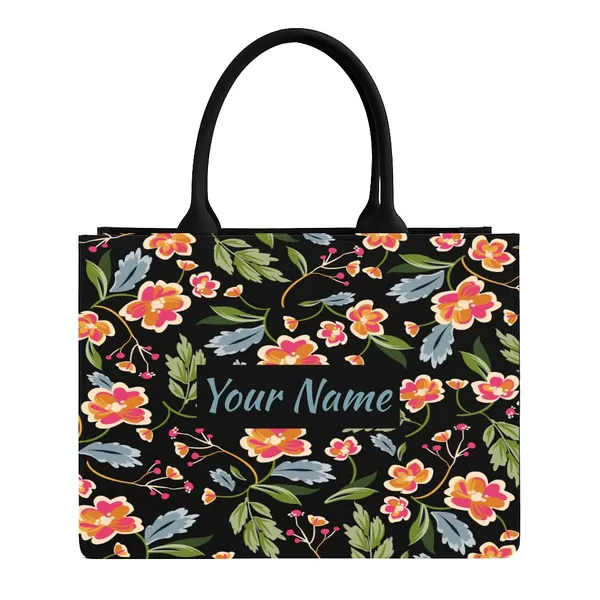 Black_Personalized_Floral_Tote_Bag_With_Laptop_Compartment