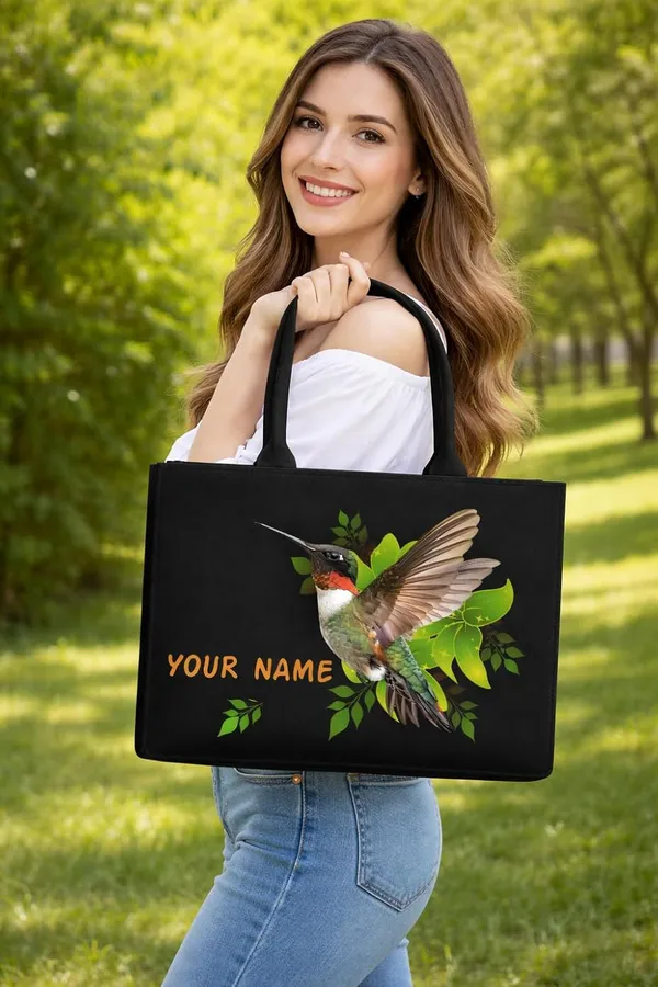 Black_Tote_Bag_With_Hummingbird_Print