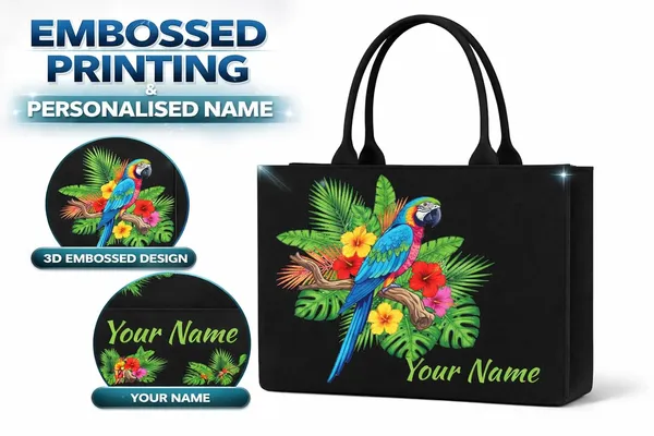 Black_Personalized_Tote_Bag_With_Parrot_Design