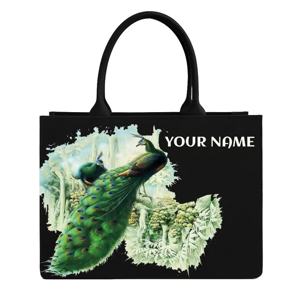 Black_Peacock_Design_Tote_Bag