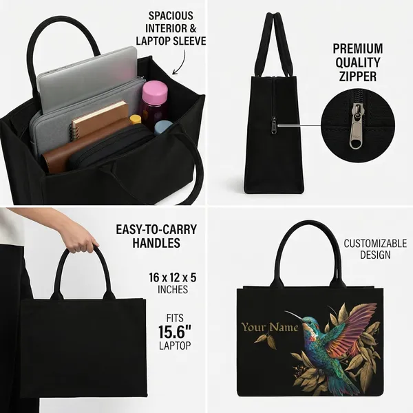 Black_Hummingbird_Print_Tote_Bag_For_Women