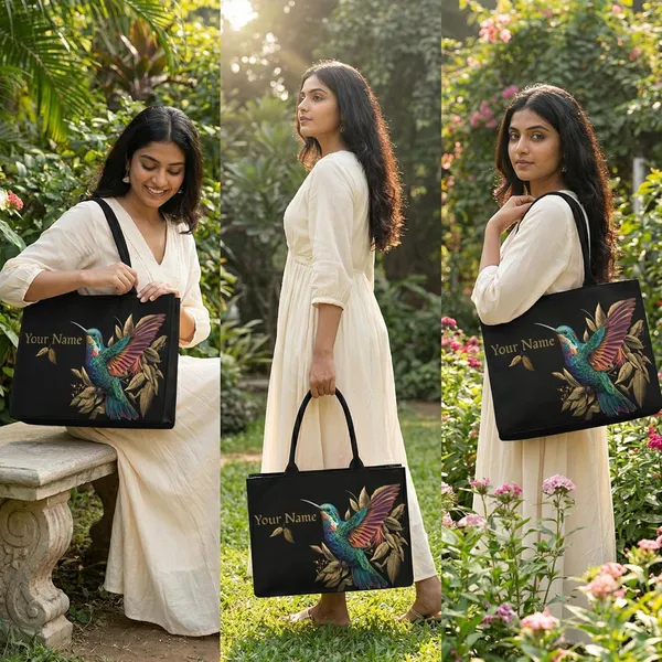 Black_Hummingbird_Print_Tote_Bag_For_Women