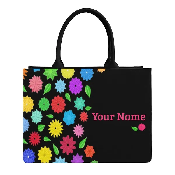 Black_Floral_Pattern_Tote_Bag_With_Name_Print