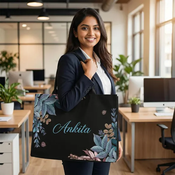 Black_Canvas_Tote_Bag_With_Floral_Print_For_Women