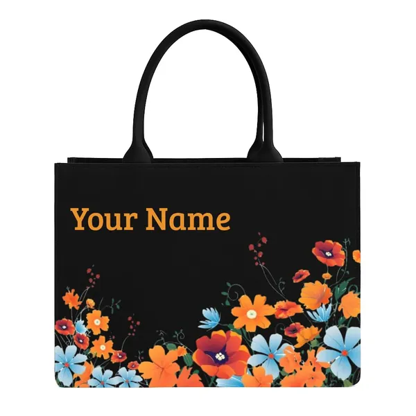 Black_Floral_Tote_Bag_With_Name_Print