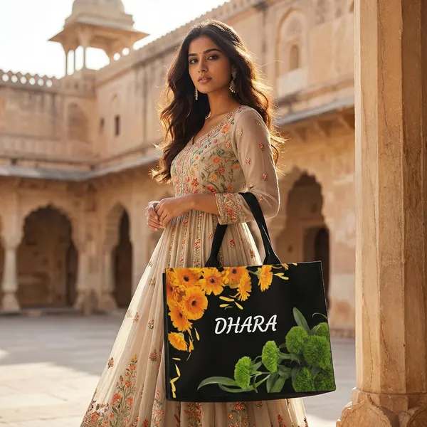 Black_Floral_Tote_Bag_With_Laptop_Compartment_For_Women