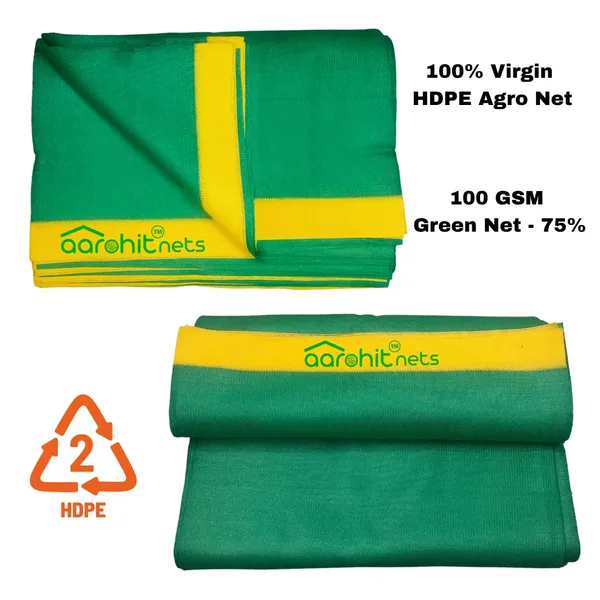 AAROHIT®_Nets_Green_Shade_Net_75%_UV_Sun_Protected_100GSM_for_Balcony,_Terrace,_Construction_Multipurpose_Agro_Green_Net_for_Garden,_Plants_&_Agriculture