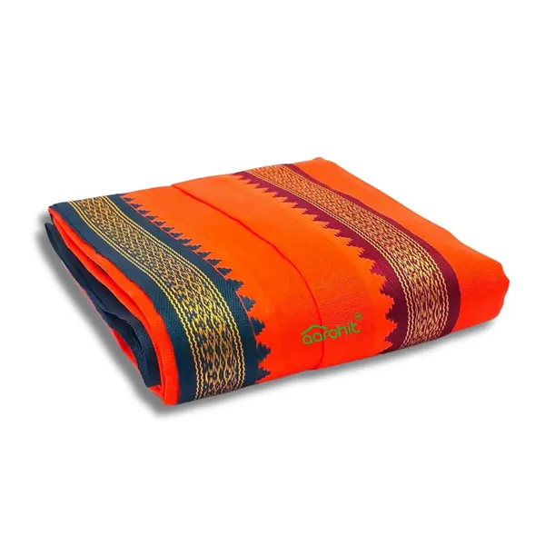 AAROHIT®_Pure_Soft_Cotton_Men_S_Ethnic_And_Traditional_Gamchha_Angochha_Lightweight_And_Unique_Design_Quick_Absorption_Gamcha_In_Orange_Yellow_Set_Of_2